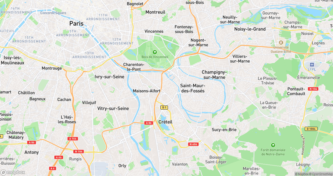 Localisation de la voiture à Créteil