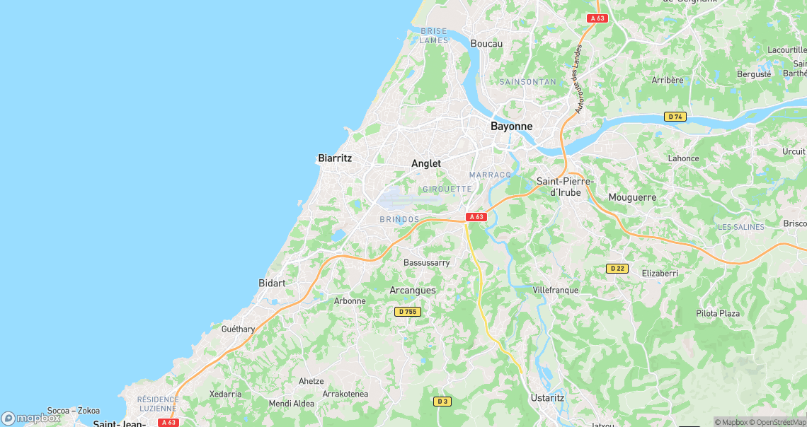 Localisation de la voiture à Anglet
