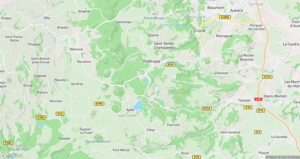 Localisation de la voiture à Aydat