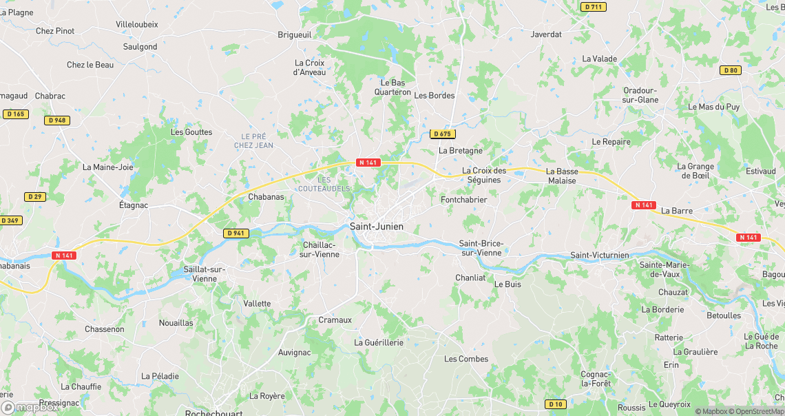 Localisation de la voiture à Saint-Junien