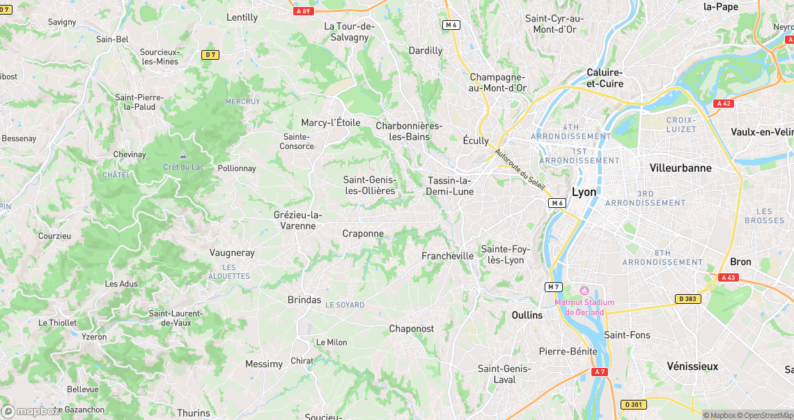 Localisation de la voiture à Craponne