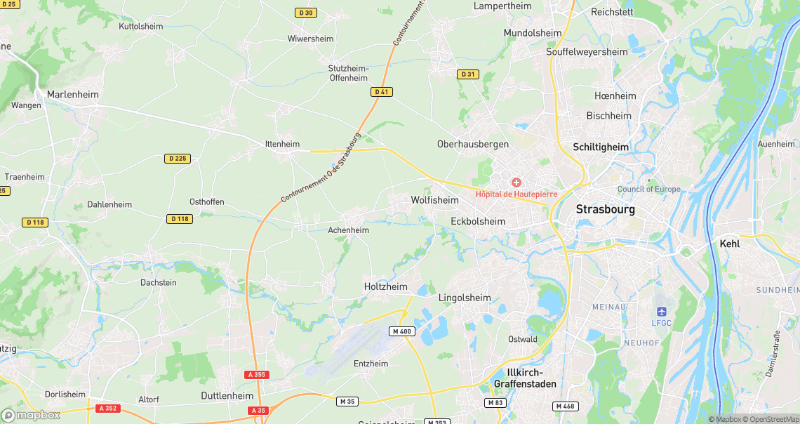 Localisation de la voiture à Oberschaeffolsheim