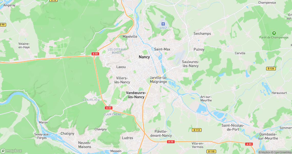 Localisation de la voiture à Vandœuvre-lès-Nancy