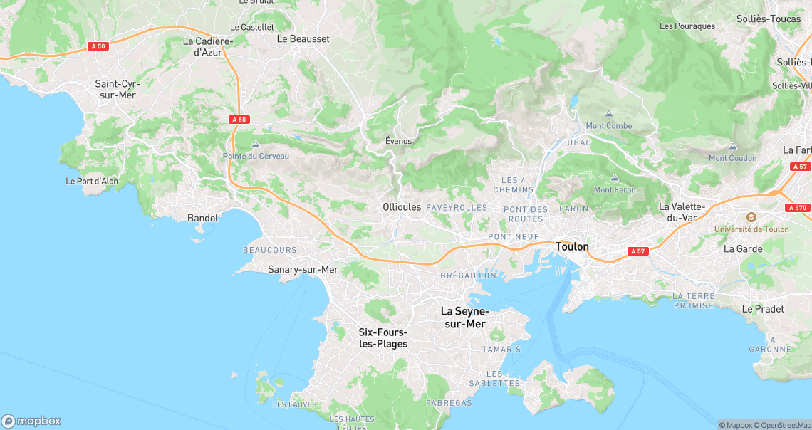 Localisation de la voiture à Ollioules