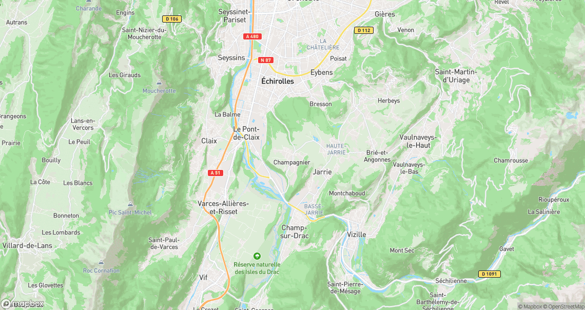 Localisation de la voiture à Champagnier