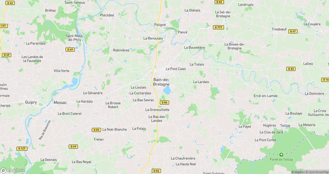 Localisation de la voiture à Bain-de-Bretagne