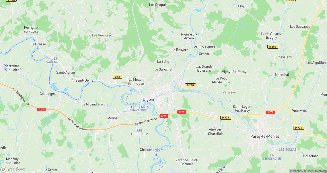 Localisation de la voiture à Digoin