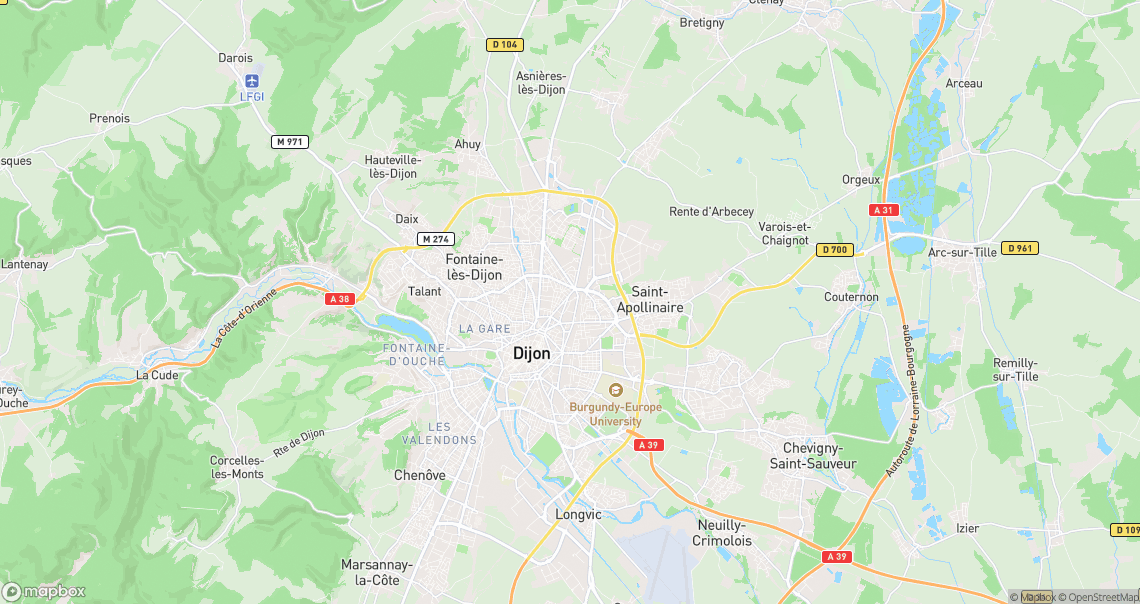 Localisation de la voiture à Dijon