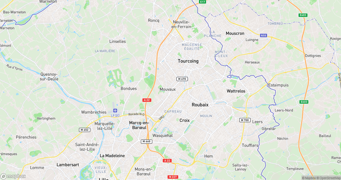 Localisation de la voiture à Mouvaux