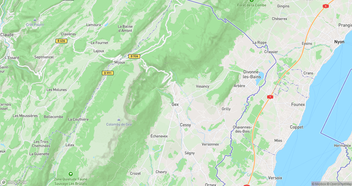Localisation de la voiture à Gex