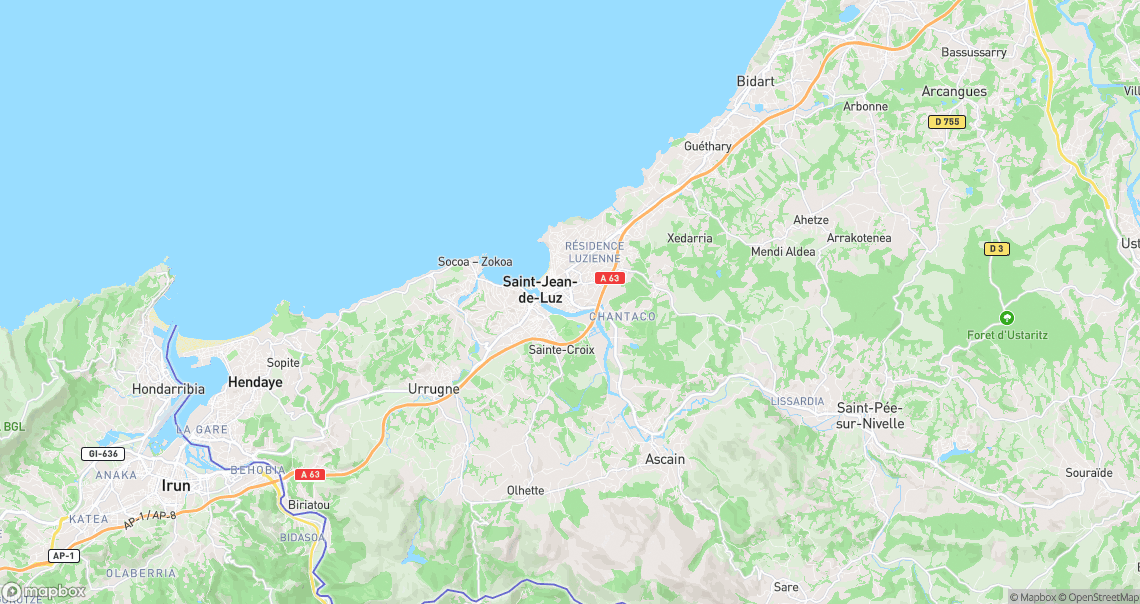 Localisation de la voiture à Saint-Jean-de-Luz
