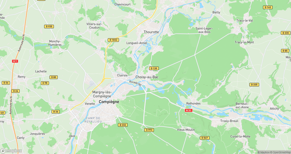 Localisation de la voiture à Choisy-au-Bac