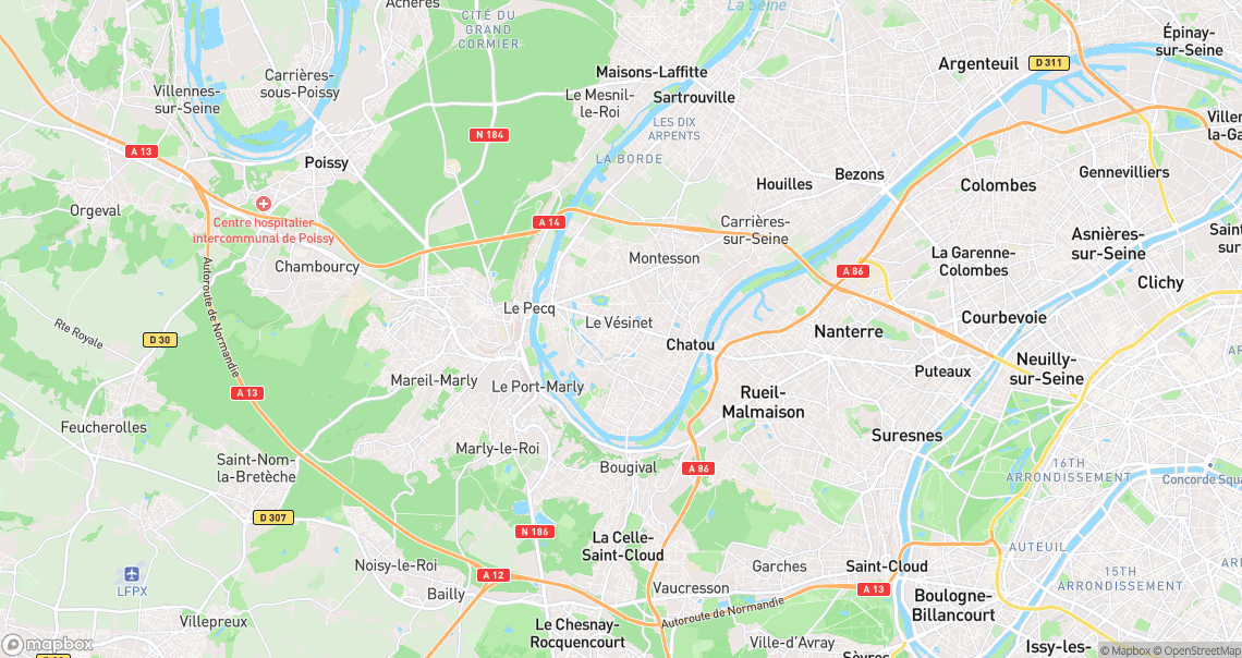 Localisation de la voiture à Le Vésinet