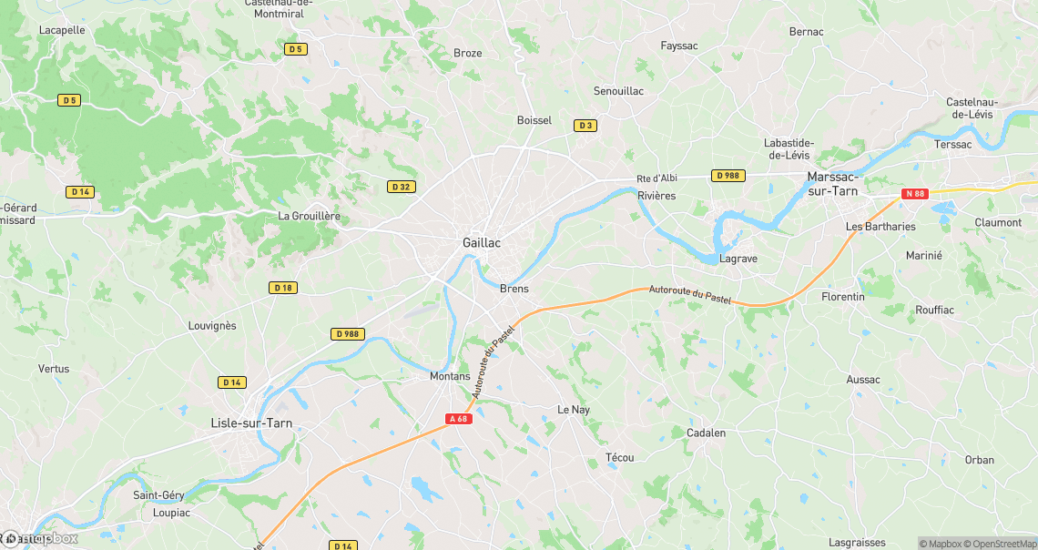 Localisation de la voiture à Gaillac