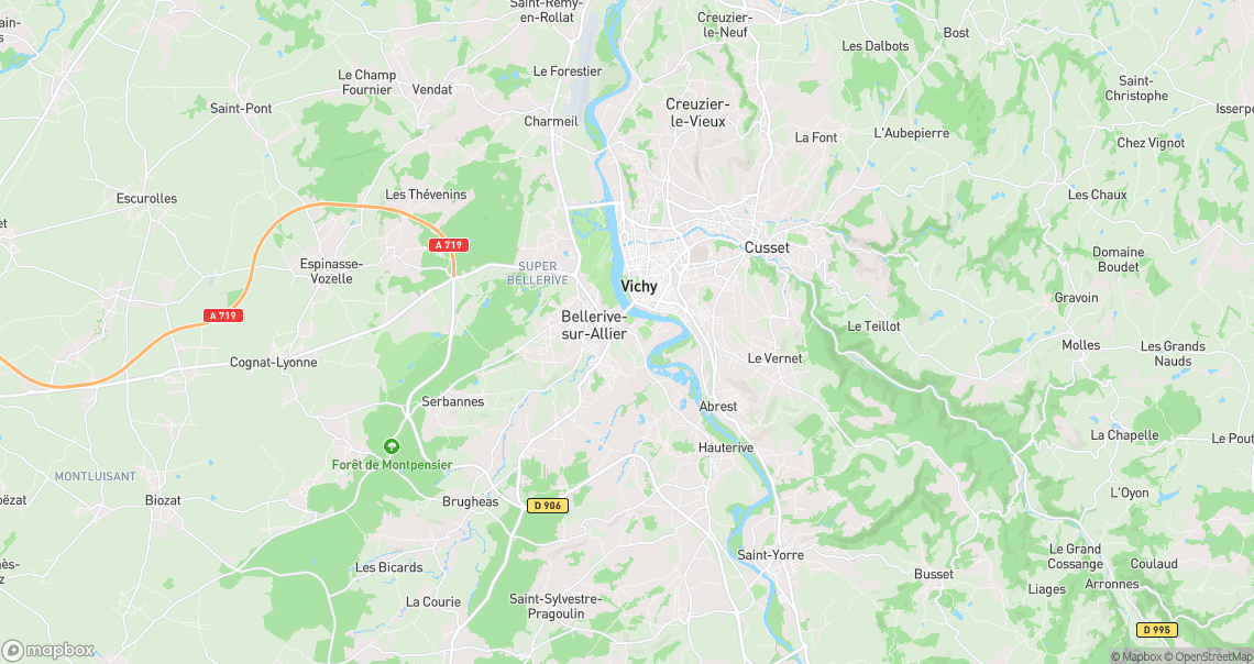 Localisation de la voiture à Bellerive-sur-Allier