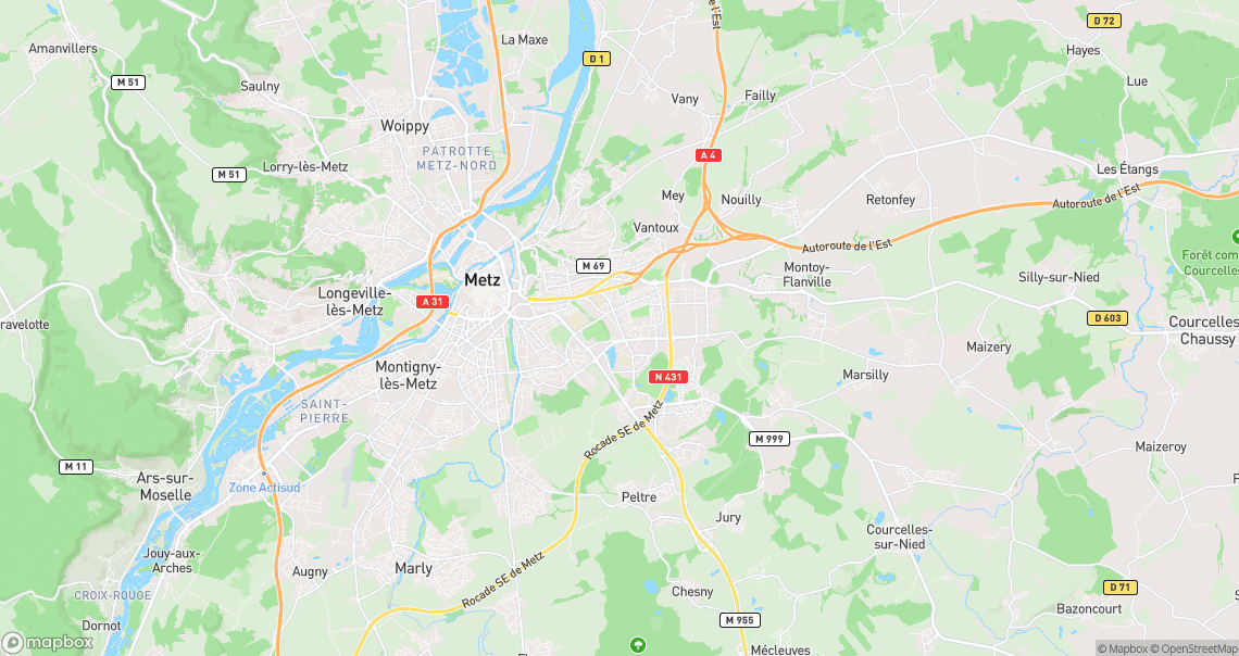 Localisation de la voiture à Metz