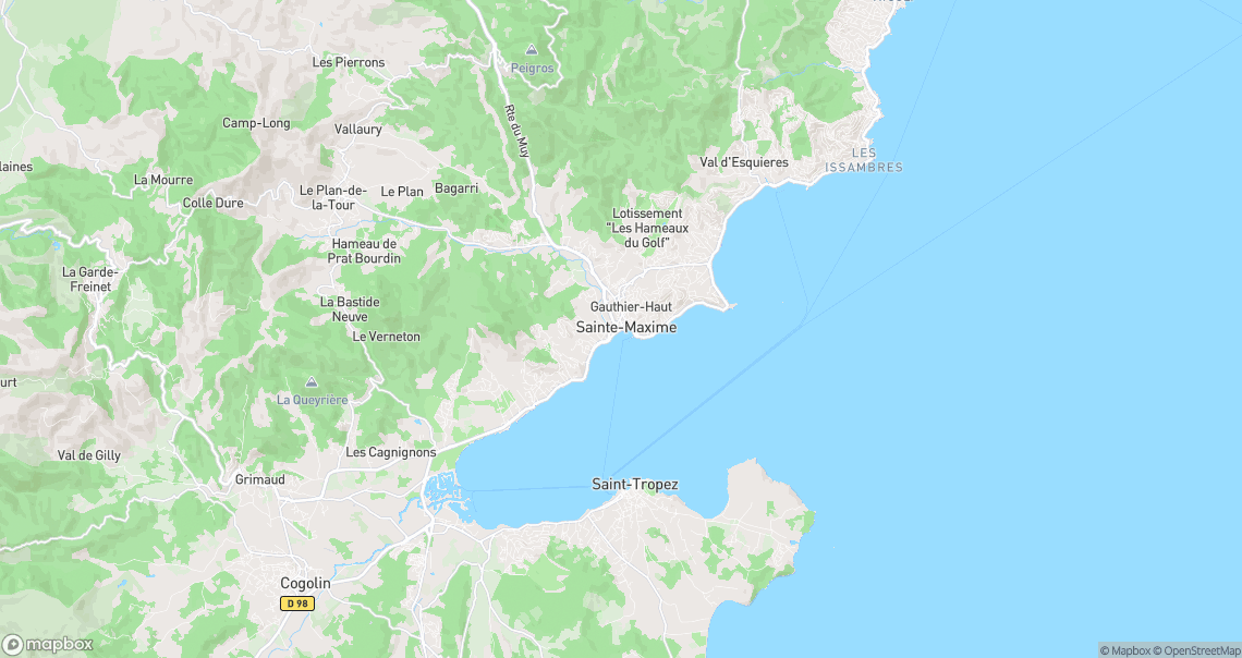 Localisation de la voiture à Sainte-Maxime
