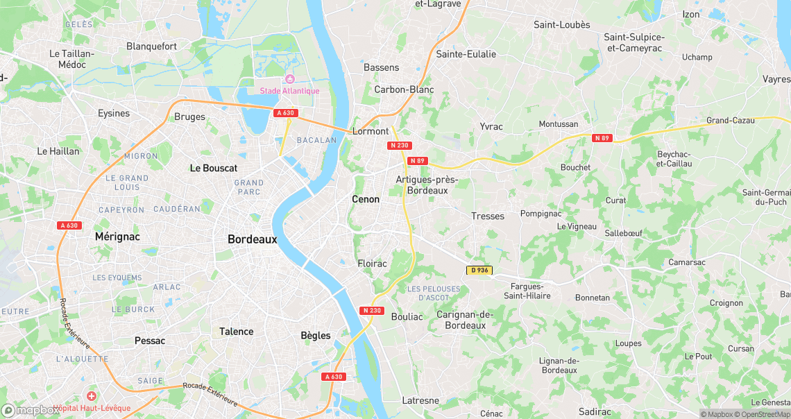 Localisation de la voiture à Cenon