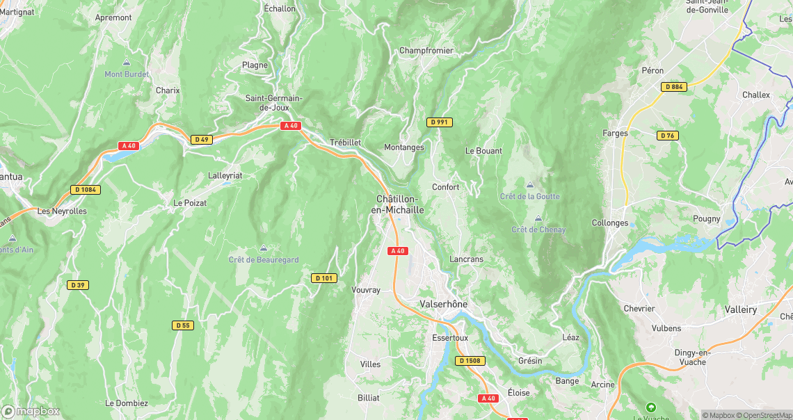 Localisation de la voiture à Valserhône