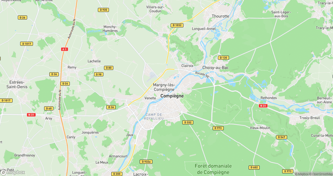 Localisation de la voiture à Margny-lès-Compiègne