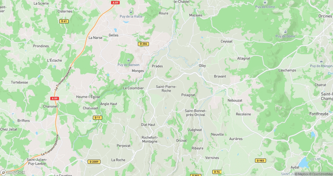 Localisation de la voiture à Saint-Pierre-Roche