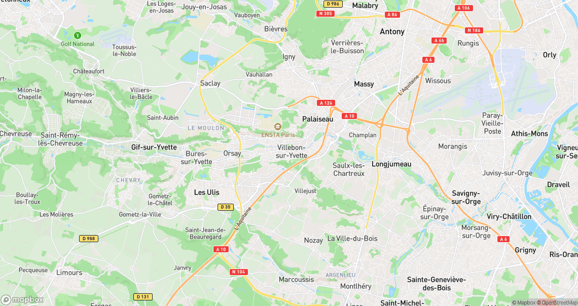 Localisation de la voiture à Villebon-sur-Yvette