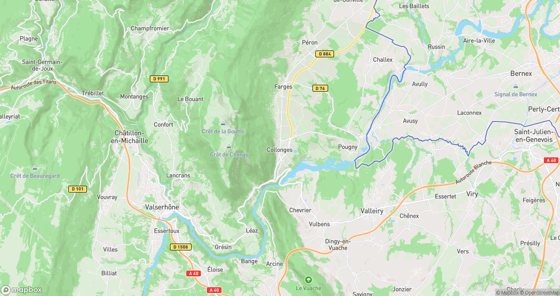 Localisation de la voiture à Collonges