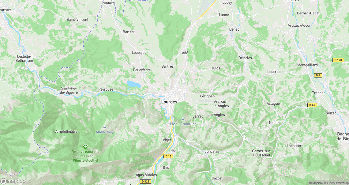 Localisation de la voiture à Lourdes