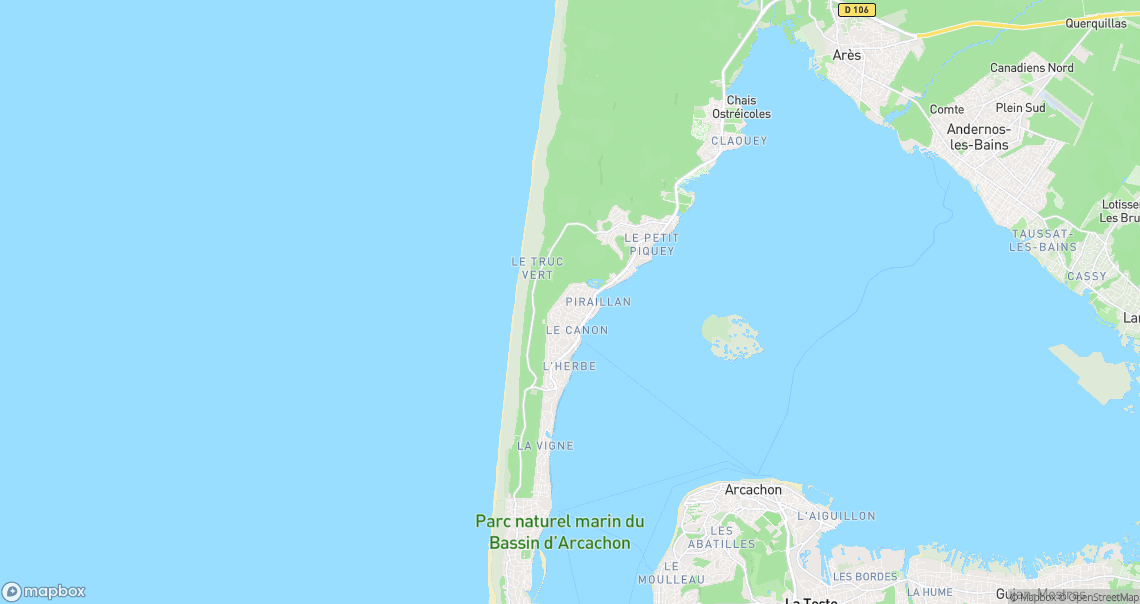 Localisation de la voiture à Lège-Cap-Ferret
