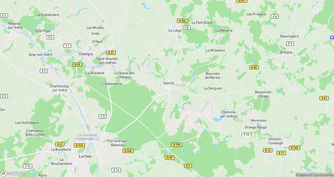 Localisation de la voiture à Genillé