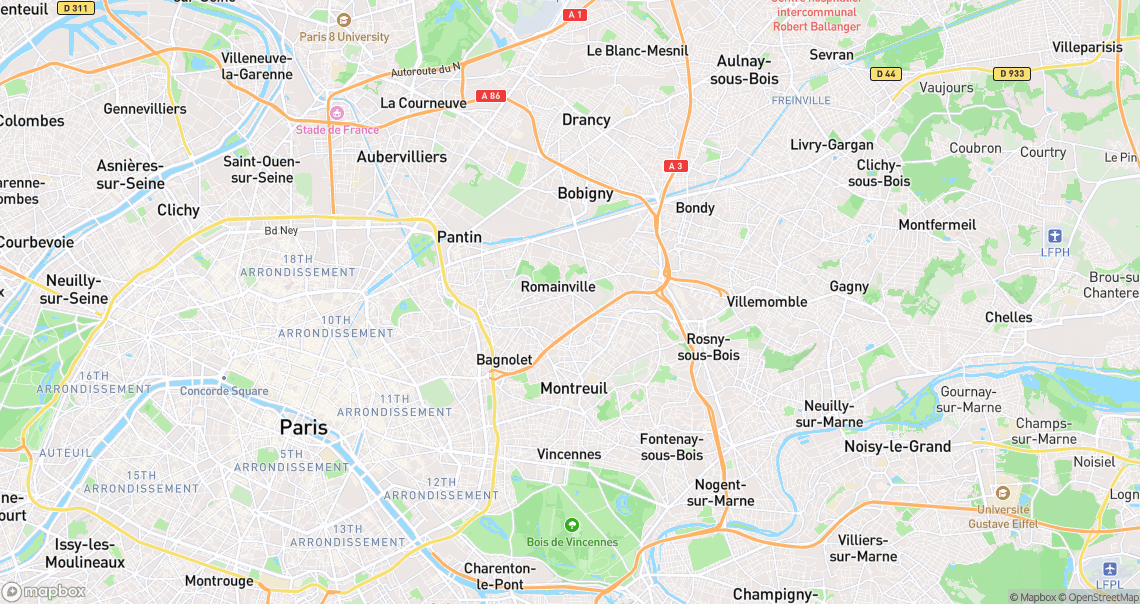 Localisation de la voiture à Romainville