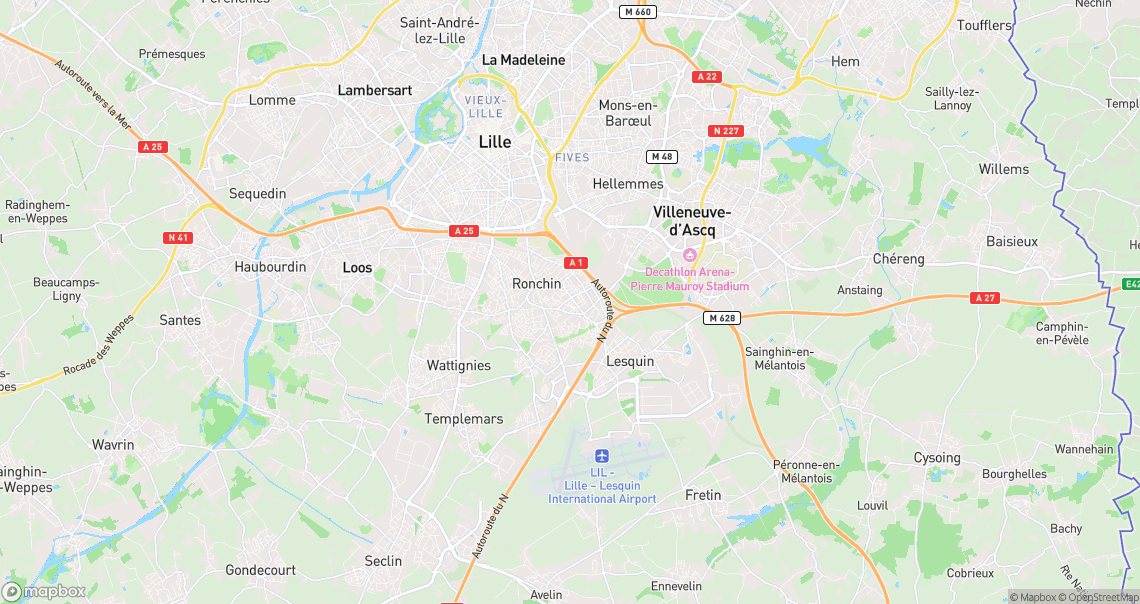 Localisation de la voiture à Ronchin
