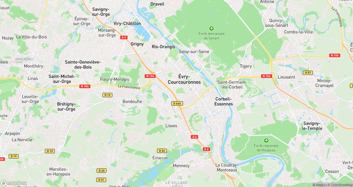 Localisation de la voiture à Évry-Courcouronnes