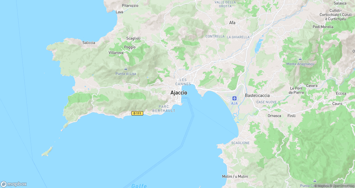 Localisation de la voiture à Ajaccio