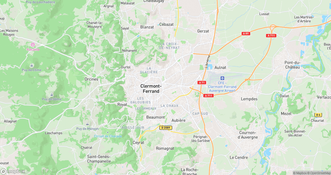 Localisation de la voiture à Clermont-Ferrand