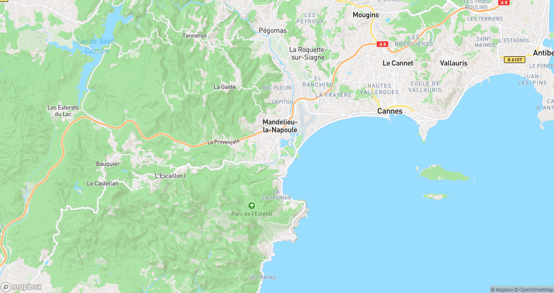 Localisation de la voiture à Mandelieu-la-Napoule