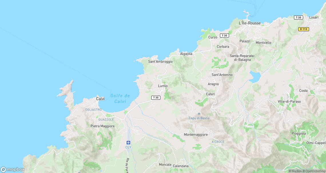 Localisation de la voiture à Lumio