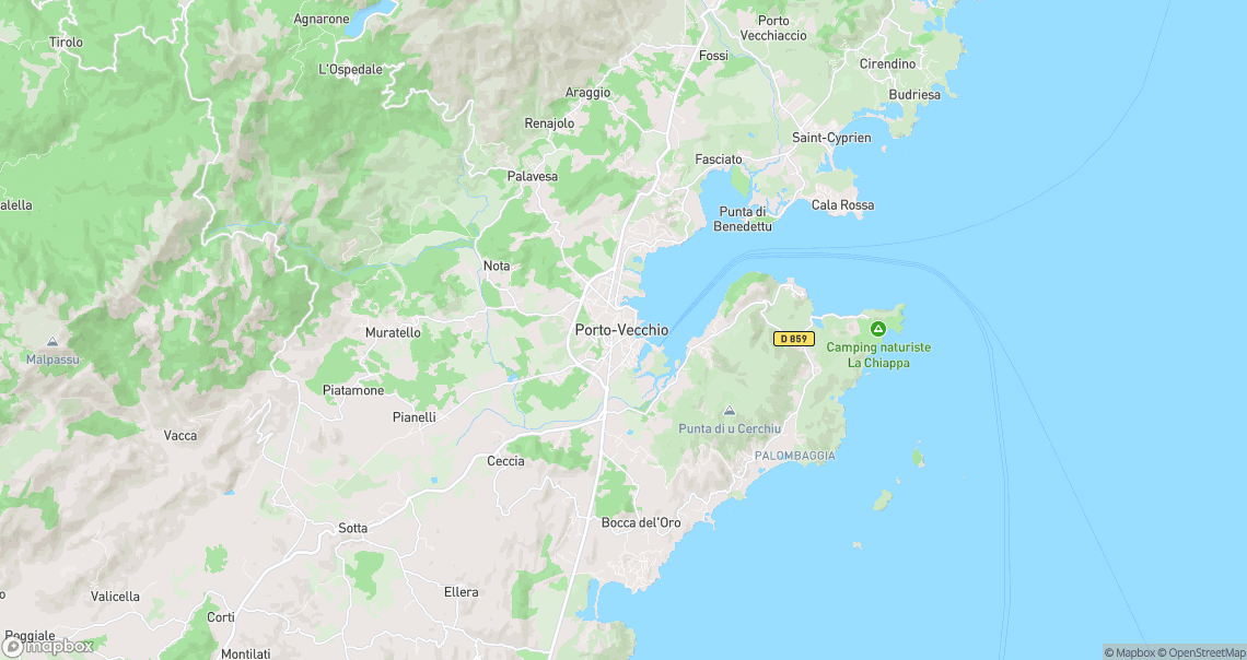Localisation de la voiture à Porto-Vecchio