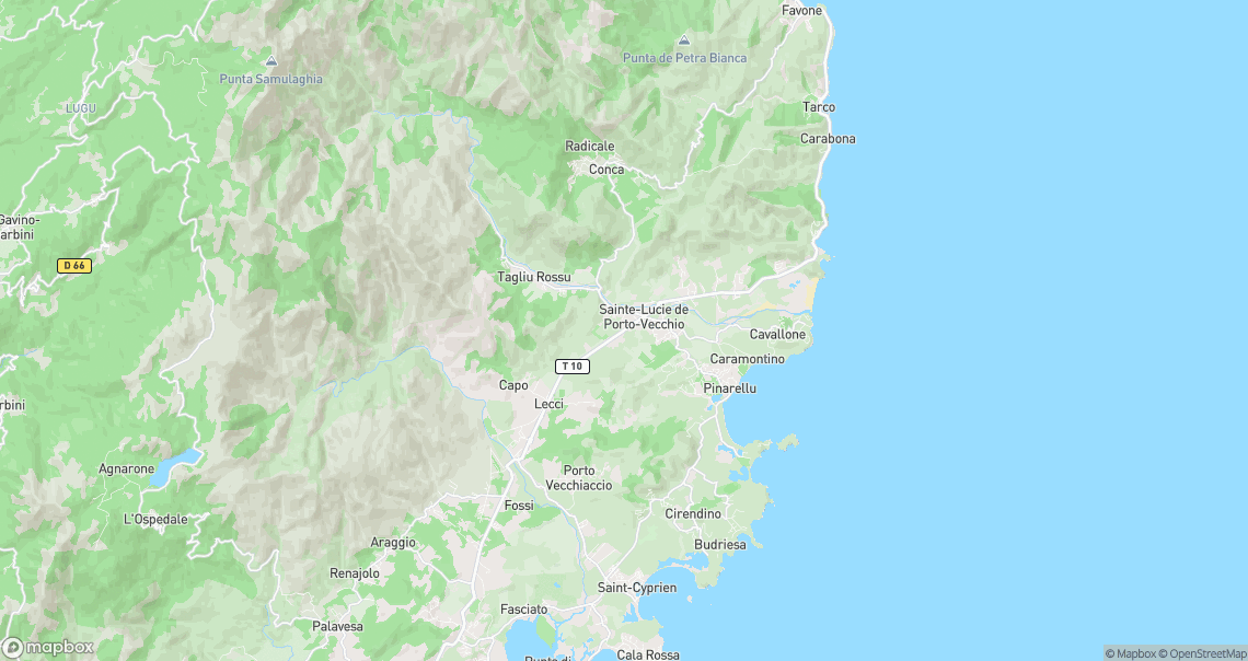 Localisation de la voiture à Zonza
