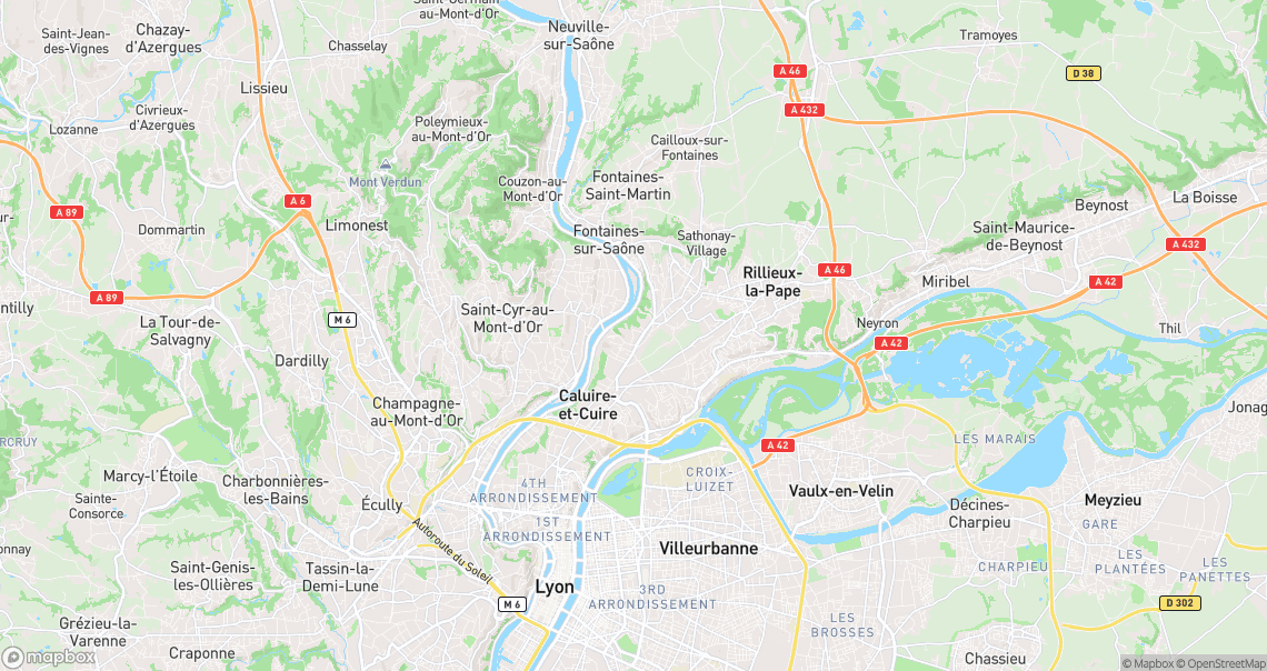 Localisation de la voiture à Caluire-et-Cuire