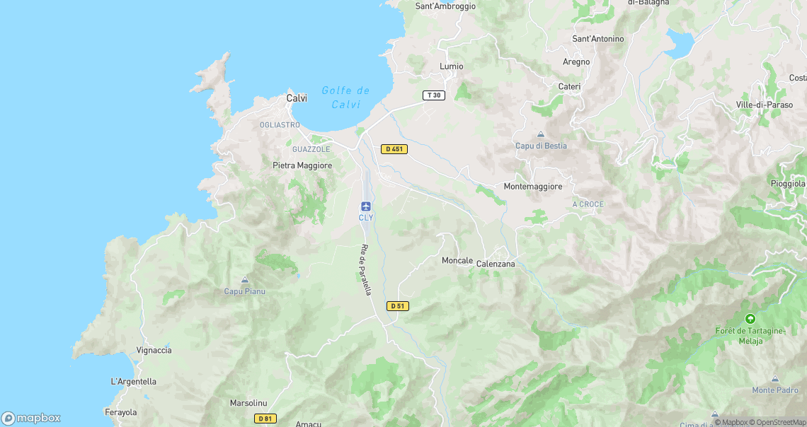 Localisation de la voiture à Calenzana