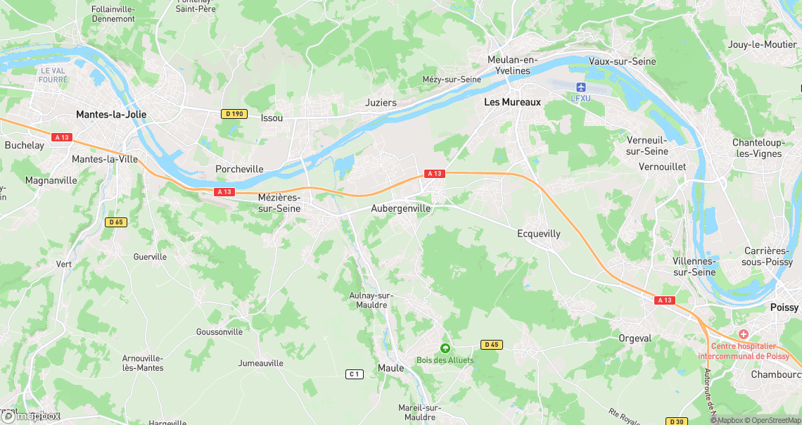Localisation de la voiture à Aubergenville
