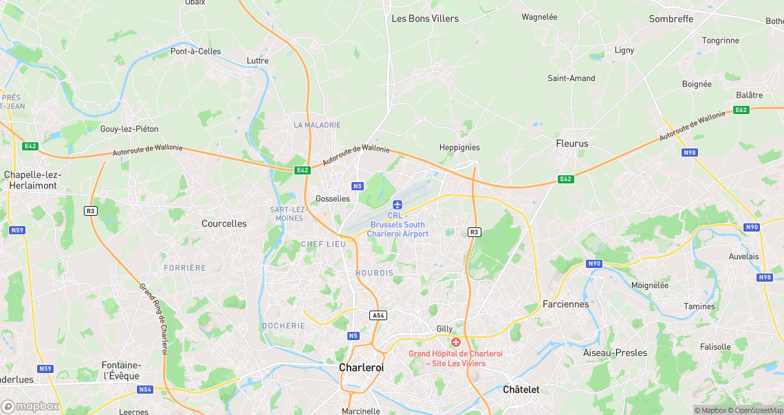 Localisation de la voiture à Charleroi
