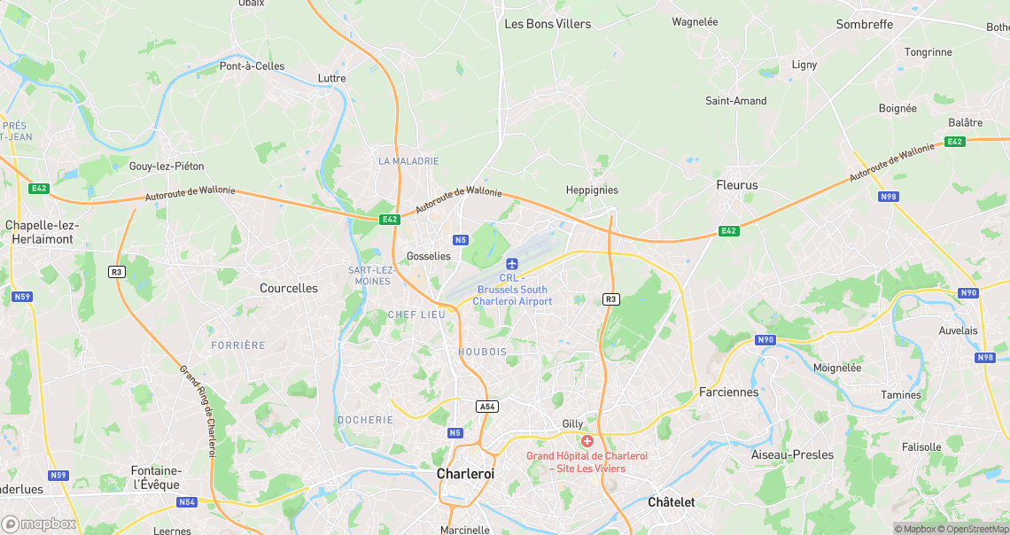Localisation de la voiture à Charleroi