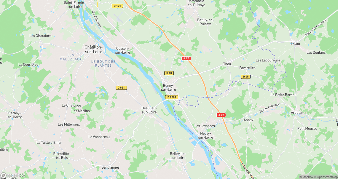 Localisation de la voiture à Bonny-sur-Loire