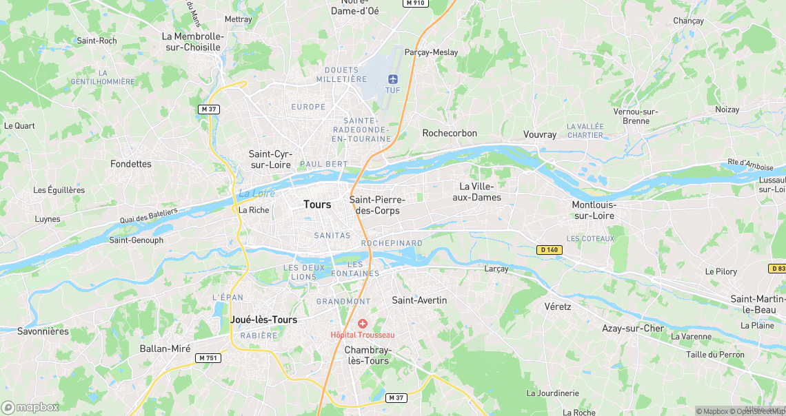 Localisation de la voiture à Saint-Pierre-des-Corps