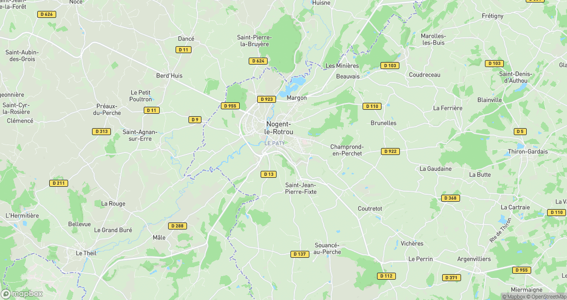 Localisation de la voiture à Nogent-le-Rotrou
