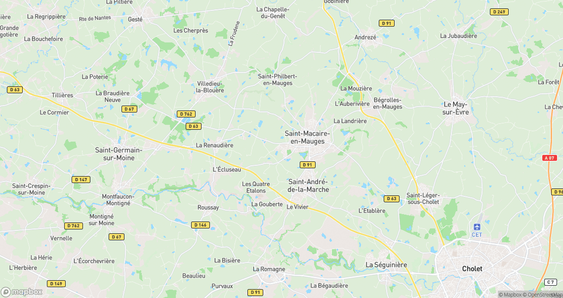 Localisation de la voiture à Sèvremoine