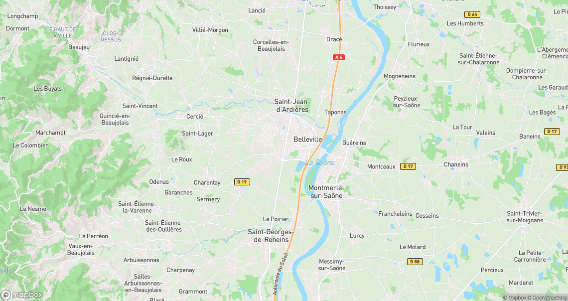 Localisation de la voiture à Belleville-en-Beaujolais