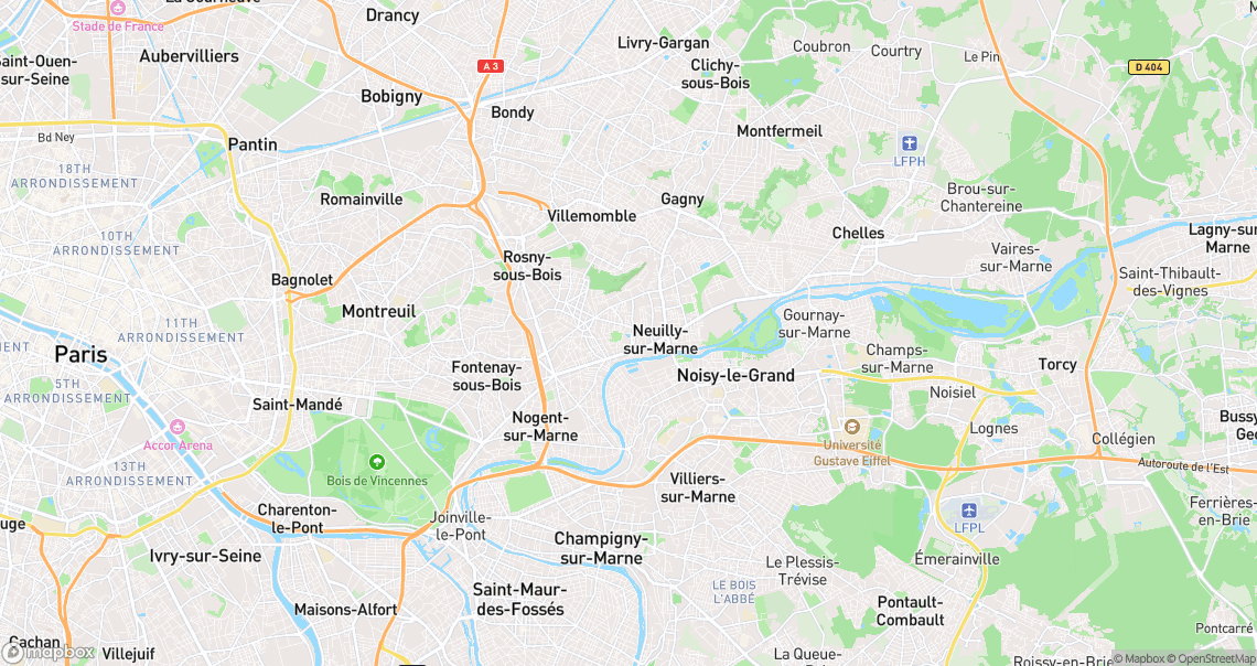 Localisation de la voiture à Neuilly-sur-Marne